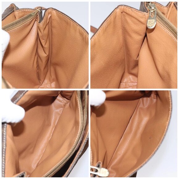 CELINE Macadam Canvas Shoulder Bag PVC Leather Brown Gold Auth BD960 - Picture 16 of 16